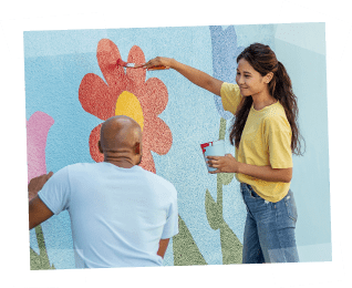 picture of girl painting mural