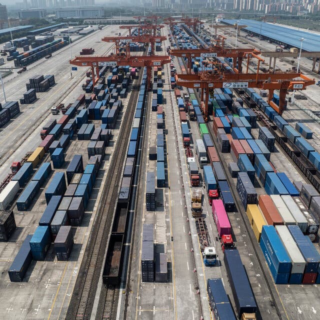 A shipping terminal in Chongqing, China, is a hub of trade routes connecting China with countries in Southeast Asia.